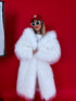 LUX dirbtinio kailio paltas "ICY" LD05- baltas